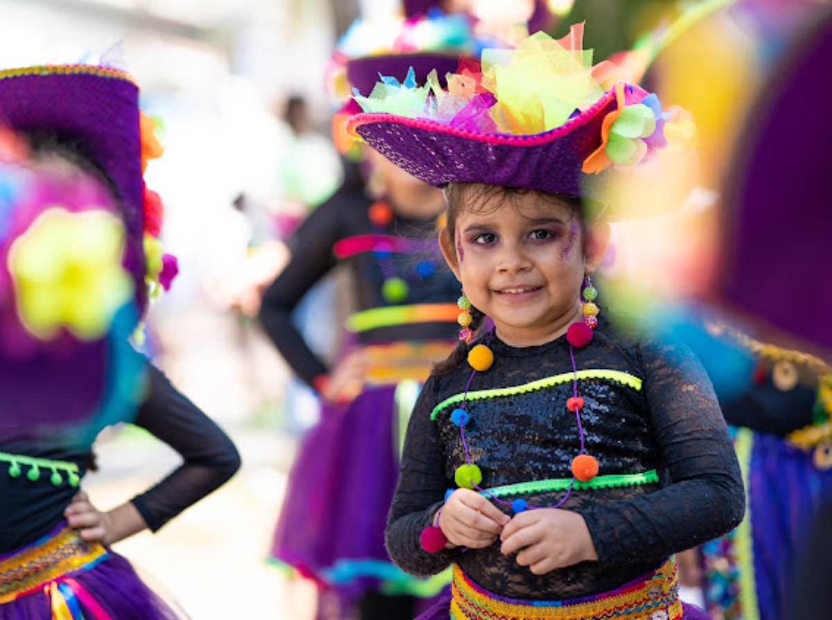 Niña en Carnaval de Barranquilla